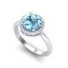 Image 2 : 2.70 ctw Sky Blue Topaz & Micro VS/SI Diamond Ring 18k White Gold - REF-38A2N