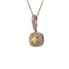Image 1 : 1.95 ctw Canary Citrine & Diamond Victorian Necklace 14K Rose Gold - REF-69N6F