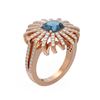 Image 1 : 3.05 ctw London Topaz & Diamond Ring 18K Rose Gold - REF-174X4A