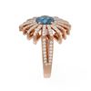 Image 2 : 3.05 ctw London Topaz & Diamond Ring 18K Rose Gold - REF-174X4A