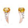 Image 1 : 0.80 ctw Yellow Sapphire & Diamond Earrings 14k Rose Gold - REF-14H5R