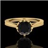 Image 2 : 1.14 ctw Fancy Black Diamond Engagment Art Deco Ring 18k Yellow Gold - REF-94K5Y