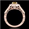 Image 3 : 1.12 ctw Intense Fancy Yellow Diamond Art Deco Ring 18k Rose Gold - REF-167N3F