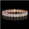 Image 1 : 17.28 ctw Emerald Cut Diamond Micro Pave Bracelet 18K Rose Gold - REF-2686A8N