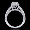 Image 1 : 3.5 ctw Princess VS/SI Diamond Micro Pave Ring 18k White Gold - REF-581F8M