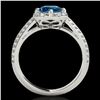 Image 2 : 1.5 ctw SI Certified Fancy Blue Diamond Solitaire Halo Ring 10k White Gold - REF-135A2N