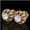 Image 1 : 2.01 ctw VS/SI Diamond Art Deco Micro Pave Stud Earrings 18k Yellow Gold - REF-272K8Y