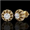 Image 2 : 2.01 ctw VS/SI Diamond Art Deco Micro Pave Stud Earrings 18k Yellow Gold - REF-272K8Y