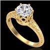 Image 1 : 1 ctw VS/SI Diamond Art Deco Ring 18k Yellow Gold - REF-361A8N