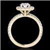 Image 2 : 2 ctw Certified Diamond Solitaire Halo Ring 10k Yellow Gold - REF-231M8G