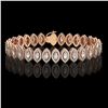 Image 1 : 11.13 ctw Marquise Cut Diamond Micro Pave Bracelet 18K Rose Gold - REF-964F2M