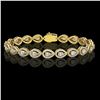Image 1 : 7.29 ctw Pear Cut Diamond Micro Pave Bracelet 18K Yellow Gold - REF-633R8K
