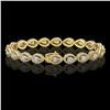 Image 2 : 7.29 ctw Pear Cut Diamond Micro Pave Bracelet 18K Yellow Gold - REF-633R8K