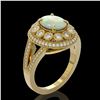 Image 2 : 3.93 ctw Certified Opal & Diamond Victorian Ring 14K Yellow Gold - REF-149Y3X
