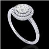 Image 2 : 1 ctw Micro Pave VS/SI Diamond Solitaire Ring Halo 18k White Gold - REF-153K6Y