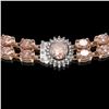 Image 3 : 36.2 ctw Morganite & Diamond Necklace 14K Rose Gold - REF-527W3H