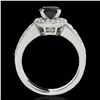 Image 2 : 1.4 ctw Certified VS Black Diamond Solitaire Halo Ring 10k White Gold - REF-55W8H