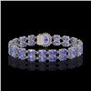 Image 3 : 28.22 ctw Tanzanite & Diamond Bracelet 14K White Gold - REF-400N2F