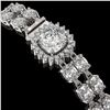 Image 3 : 13.82 ctw Cushion Cut & Oval Diamond Bracelet 18K White Gold - REF-1648W8H