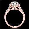 Image 2 : 2.75 ctw Certified Diamond Solitaire Halo Ring 10k Rose Gold - REF-353N2F