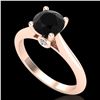 Image 1 : 1.36 ctw Fancy Black Diamond Engagment Art Deco Ring 18k Rose Gold - REF-66Y8X