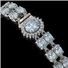 Image 2 : 20.47 ctw Aquamarine & Diamond Bracelet 14K White Gold - REF-336X4A