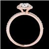 Image 2 : 1.25 ctw Certified Diamond Solitaire Halo Ring 10k Rose Gold - REF-177W3H