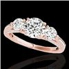 Image 1 : 1.75 ctw Certified Diamond 3 Stone Ring 10k Rose Gold - REF-177F3M