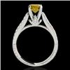 Image 2 : 1.61 ctw SI/I Fancy Intense Yellow Diamond Pave Ring 10k White Gold - REF-204H5R