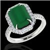 Image 2 : 5.33 ctw Emerald & Micro Pave VS/SI Diamond Ring 18k White Gold - REF-87Y6X