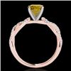 Image 2 : 1.25 ctw Certified SI/I Fancy Intense Yellow Diamond Ring 10k Rose Gold - REF-163R6K