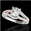 Image 1 : 1.4 ctw Certified Diamond Solitaire Ring 10k 2Tone Gold - REF-211M4G