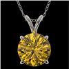 Image 1 : 2 ctw Certified Intense Yellow Diamond Necklace 10k White Gold - REF-392H8R