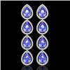 Image 1 : 11.2 ctw Tanzanite & Diamond Micro Pave Halo Earrings 10k White Gold - REF-286K9Y