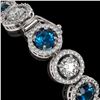 Image 3 : 13.56 ctw Blue & Diamond Micro Pave Bracelet 18K White Gold - REF-2426K6Y