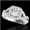 Image 1 : 1.65 ctw Certified Diamond Solitaire Halo Ring 10k White Gold - REF-218A2N