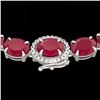 Image 1 : 92 ctw Ruby & VS/SI Diamond Eternity Micro Necklace 14k White Gold - REF-527A3N