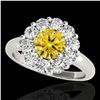 Image 1 : 2.09 ctw Certified SI/I Fancy Intense Yellow Diamond Ring 10k White Gold - REF-225F2M