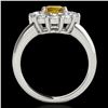 Image 2 : 2.09 ctw Certified SI/I Fancy Intense Yellow Diamond Ring 10k White Gold - REF-225F2M