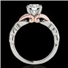 Image 2 : 1.1 ctw Certified Diamond Solitaire Ring 10k 2Tone Gold - REF-177K3Y