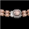 Image 3 : 37.49 ctw Morganite & Diamond Necklace 14K Rose Gold - REF-527X3A