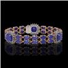 Image 1 : 21.83 ctw Sapphire & Diamond Bracelet 14K Rose Gold - REF-270F2M