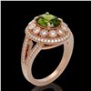 Image 2 : 4.25 ctw Certified Tourmaline & Diamond Victorian Ring 14K Rose Gold - REF-132G8W