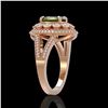 Image 3 : 4.25 ctw Certified Tourmaline & Diamond Victorian Ring 14K Rose Gold - REF-132G8W