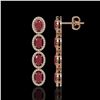 Image 2 : 6.47 ctw Ruby & Diamond Micro Pave Halo Earrings 10k Rose Gold - REF-143F6M