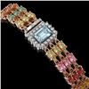 Image 2 : 29.17 ctw Sapphire & Diamond Bracelet 14K Rose Gold - REF-318M2G