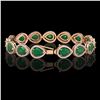 Image 2 : 30.06 ctw Emerald & Diamond Micro Pave Halo Bracelet 10k Rose Gold - REF-393R3K