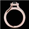 Image 2 : 2 ctw Certified VS Black Diamond Solitaire Halo Ring 10k Rose Gold - REF-79H3R