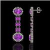 Image 2 : 8.19 ctw Amethyst & Diamond Earrings 14K White Gold - REF-144M5G