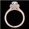 Image 2 : 1.85 ctw Certified Diamond Solitaire Halo Ring 10k Rose Gold - REF-250M9G